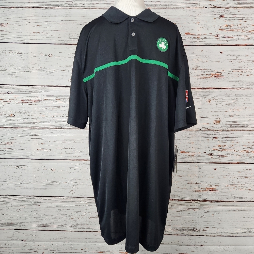 Nike NBA Authentics Black and Green Boston Celtics Polo